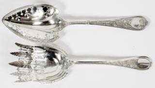 Appraisal: GORHAM STERLING SERVING FORK SPOON CIRCA GORHAM STERLING SERVING FORK