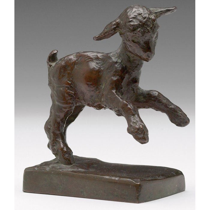 Appraisal: E B Parsons sculpture fleeting lamb in bronze original patina