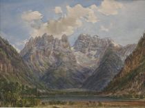 Appraisal: Attributed to J Thoma Austrian - Mountain View Watercolor on