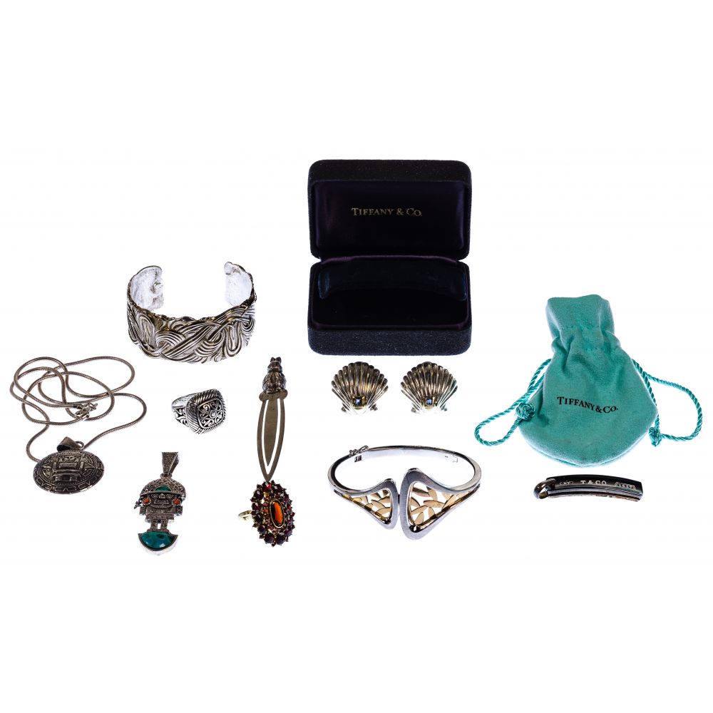 Appraisal: K GOLD TIFFANY AND STERLING SILVER JEWELRY ASSORTMENT items including