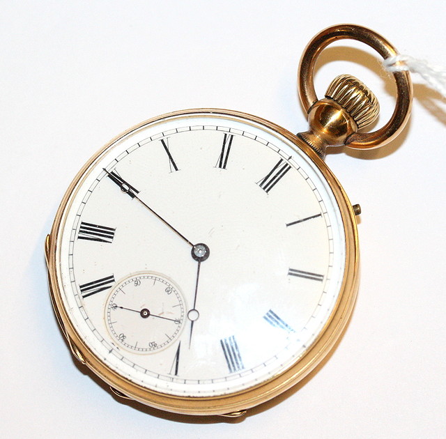 Appraisal: AN CT GOLD SWISS MOVEMENT POCKET WATCH with top wind