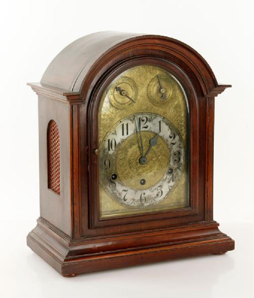 Appraisal: - German Mantel Clock German mantel clock mahogany case works