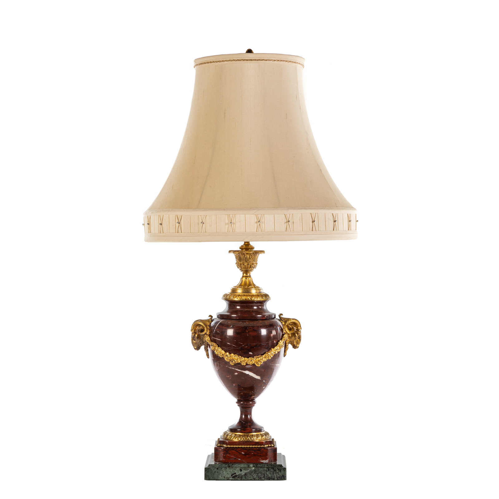 Appraisal: LOUIS XVI STYLE MARBLE URN LAMP th century gilt metal