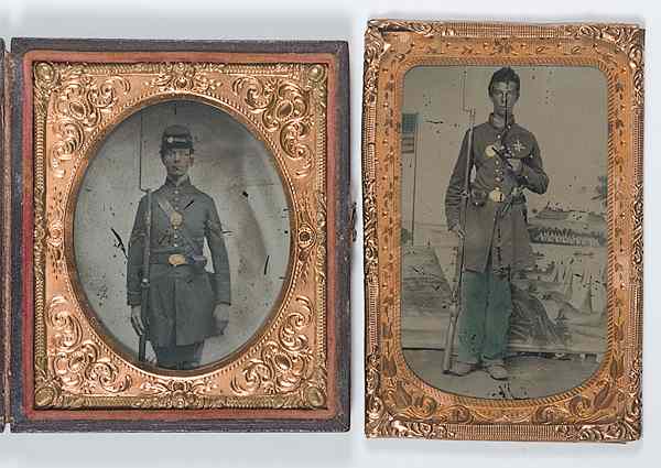 Appraisal: Civil War - Cased Images Two Cased Civil War Soldiers