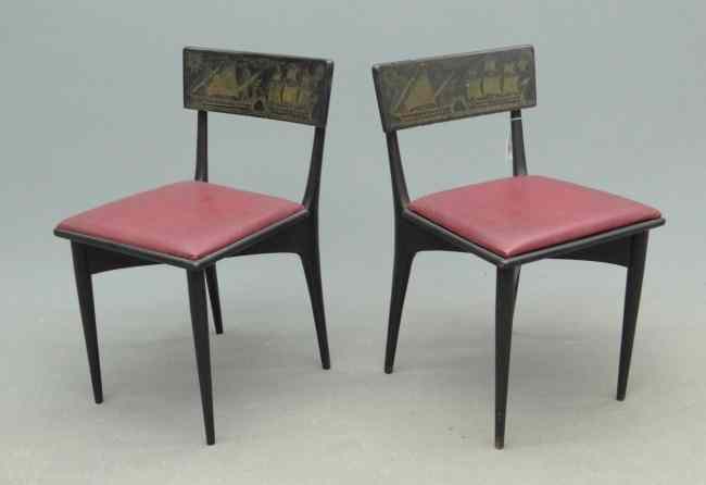 Appraisal: Pair of vintage ship casino chairs C ' s with