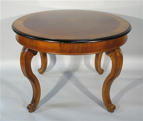 Appraisal: MODERN BIEDERMEIER STYLE CIRCULAR DINING TABLE th century the circular