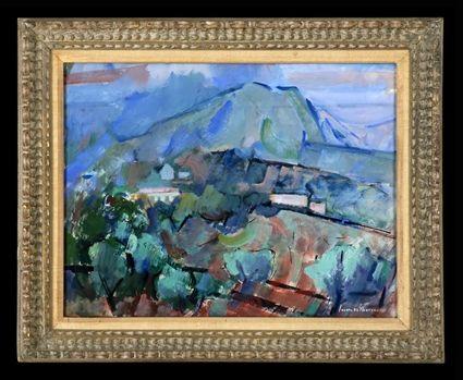 Appraisal: JOSEPH DE MARTINI - MOUNTAINSCAPE WITH TRAIN Gouache on paper