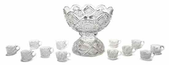 Appraisal: An American Brilliant Period Cut Glass Punch Bowl on Stand