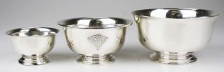 Appraisal: Three Paul Revere type sterling silver footed bowls by various