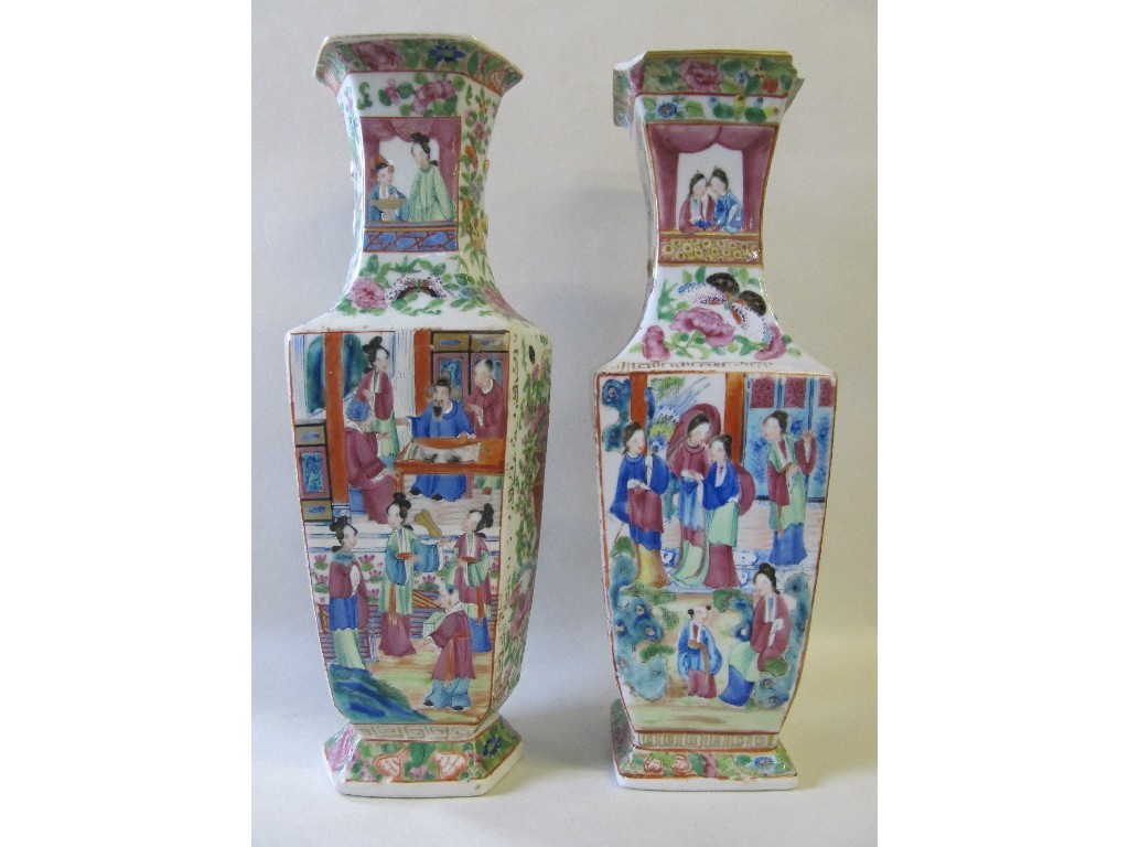 Appraisal: Two late th Century Famille Rose vases some def