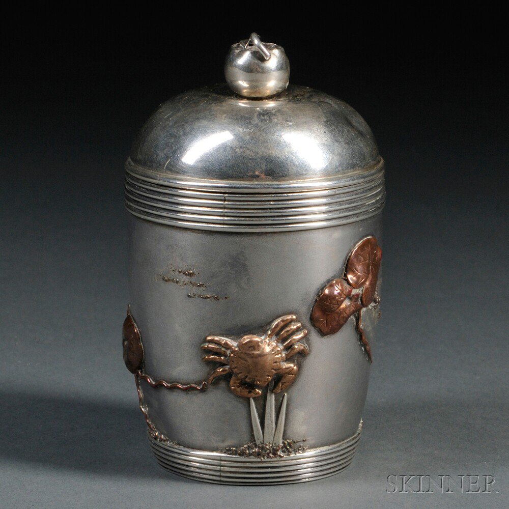 Appraisal: Gorham Sterling Silver and Mixed-metal Lidded Jar Providence Rhode Island