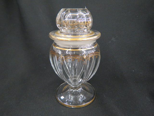 Appraisal: Heisey Glass Dresser Jar gold trim