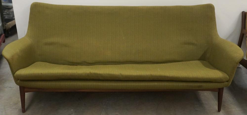 Appraisal: Bramin Mid-Century Modern Teak Green Upholstered Sofa x in x