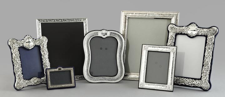 Appraisal: Seven-Piece Collection of Silverplate Photograph Frames comprised of an x