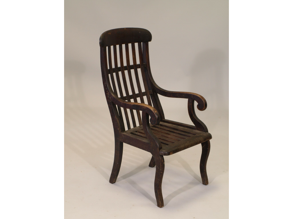 Appraisal: Diminutive Philadelphia Open Arm Chair c In the manner of