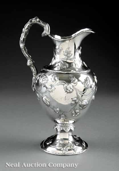 Appraisal: A New Orleans Coin Silver Water Pitcher c - marked