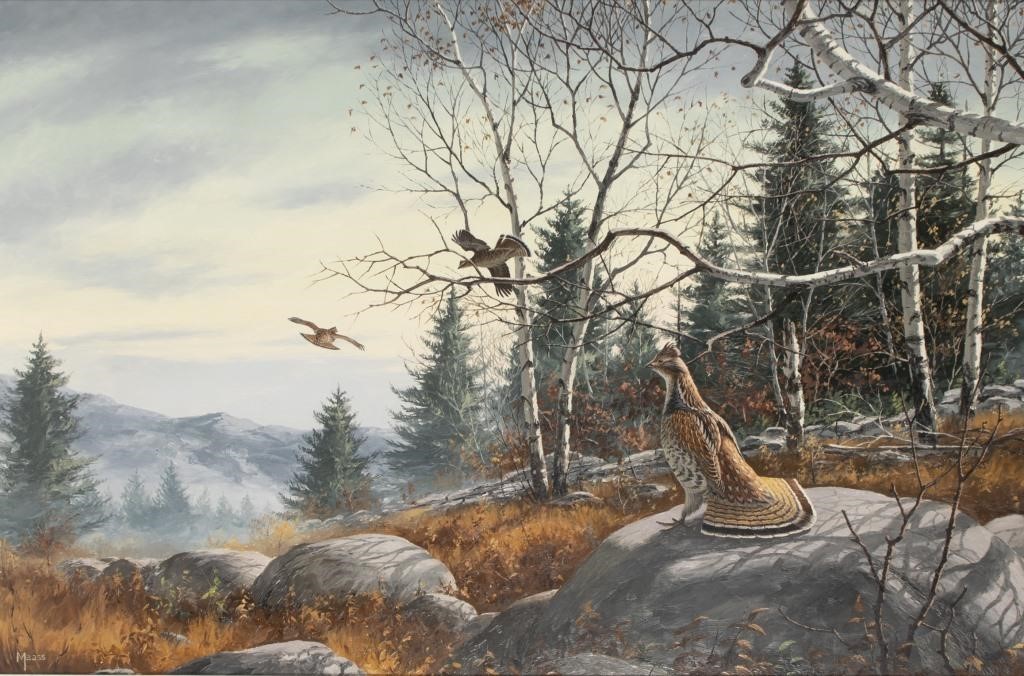 Appraisal: Ruffed Grouse signed Maass lower left oil on board by