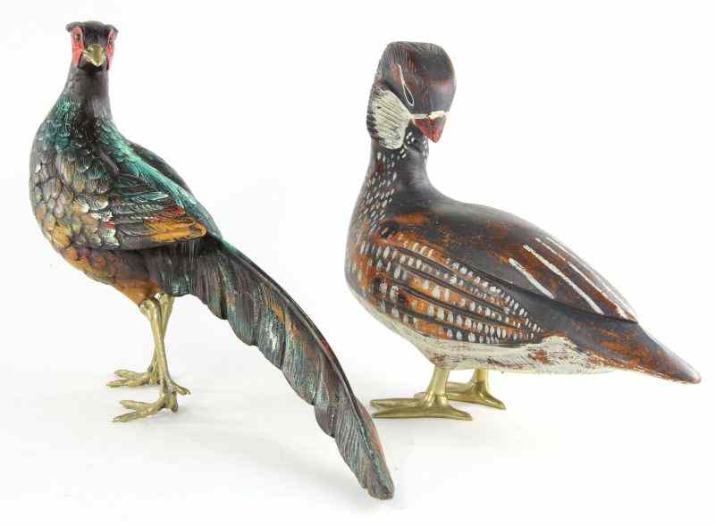 Appraisal: Two Decorative Birdsthe first a pheasant body of resin marked