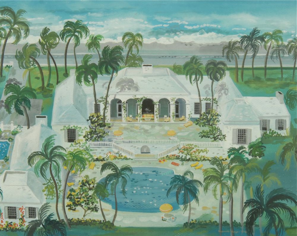 Appraisal: MAXWELL MAYSAmerican b Florida mansion Signed and dated lower right