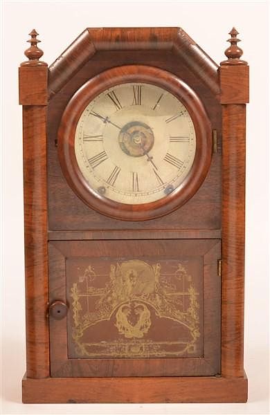 Appraisal: Terhune Edwards Mahogany Case Shelf Clock Terhune Edwards Mahogany Case