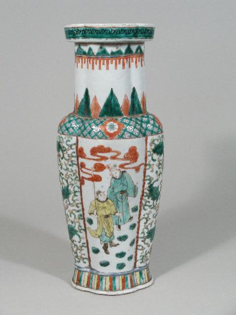 Appraisal: Japanese Pottery Vase Late th shaped body w reserves of