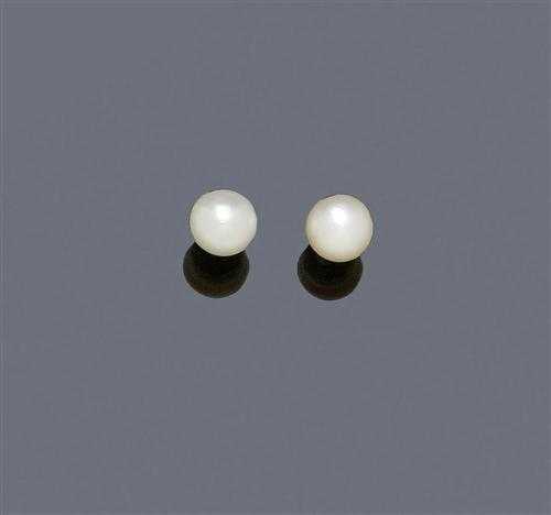 Appraisal: NATURAL PEARL STUD EARRINGS ca White gold Fancy stud earrings