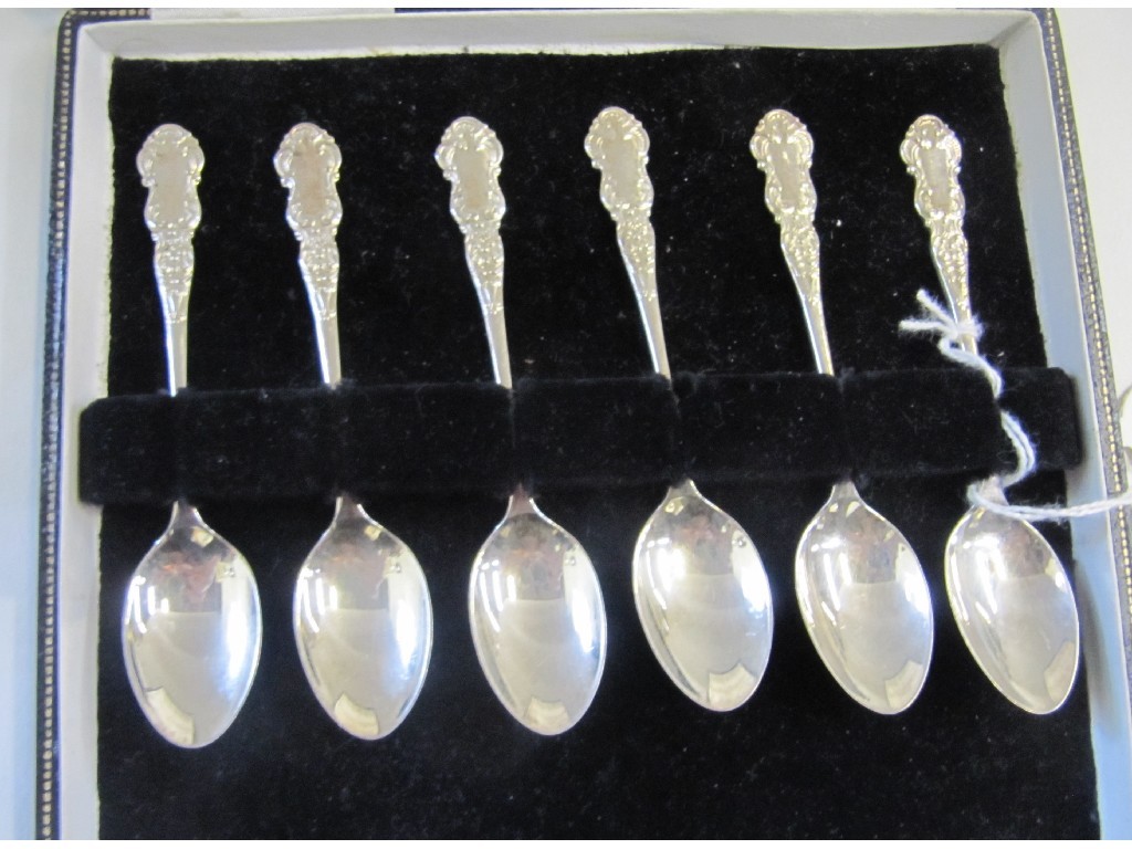 Appraisal: Cased set of six silver spoons Birmingham