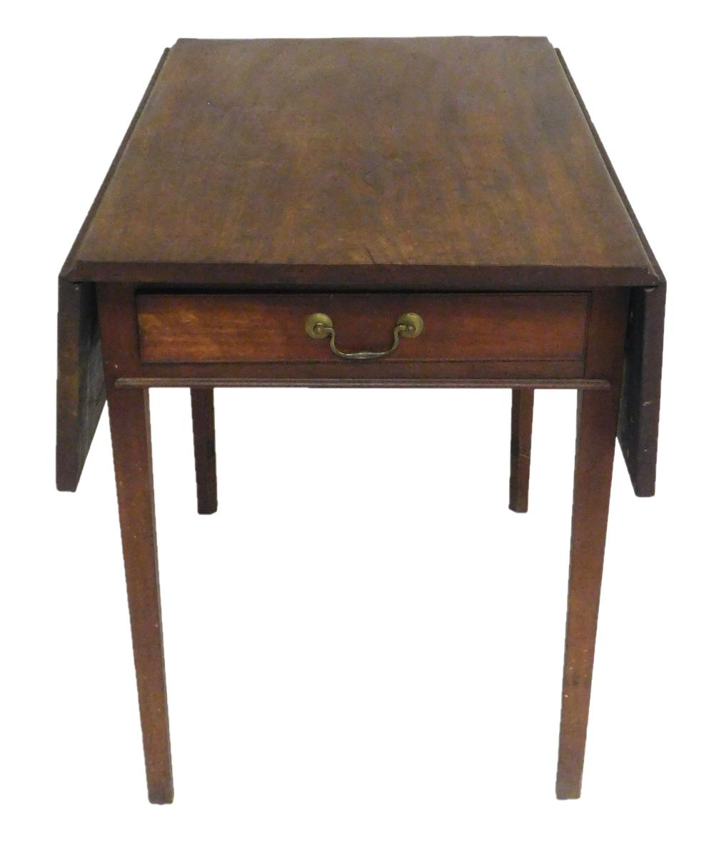 Appraisal: Pembroke table c dropleaf with oblong leaves single drawer in