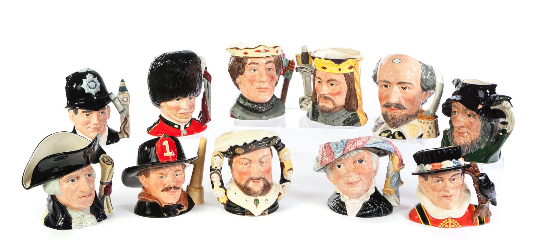 Appraisal: ELEVEN ROYAL DOULTON CHARACTER MUGS England nd half- th century