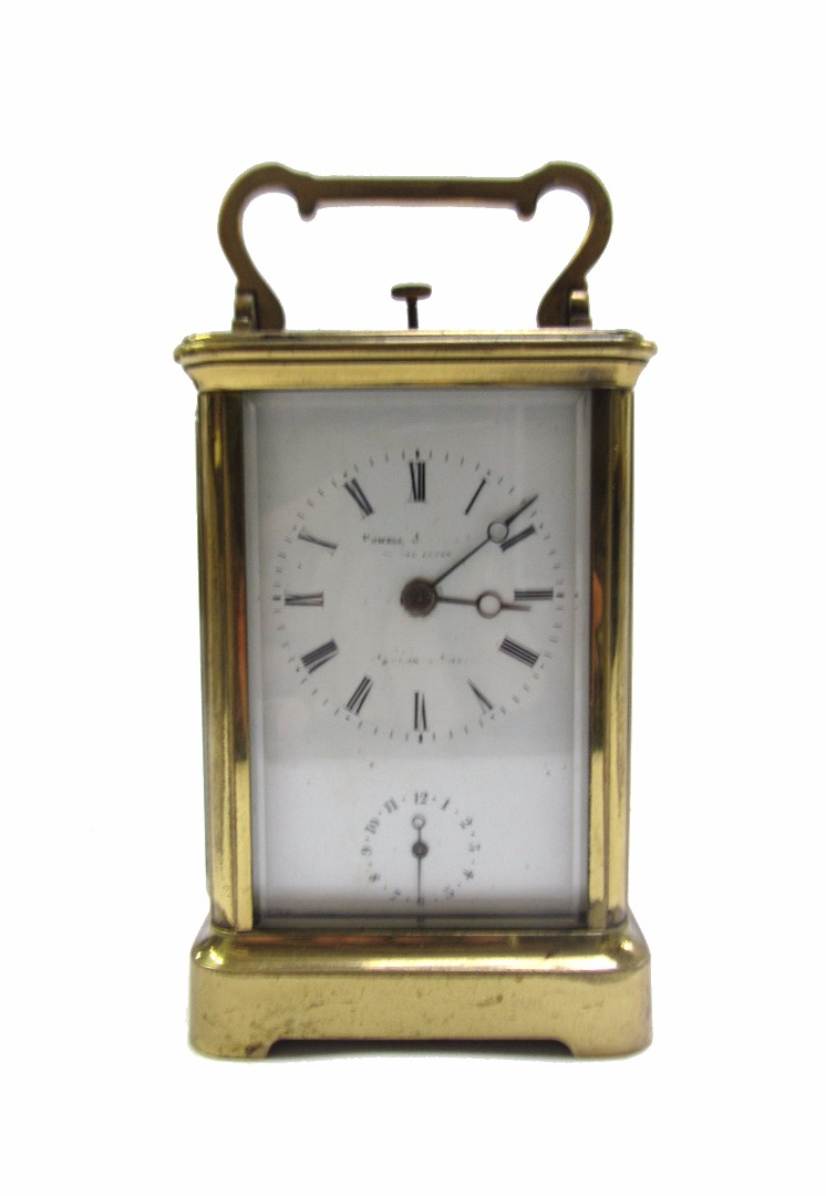 Appraisal: A French brass cased hour repeating carriage clock th century