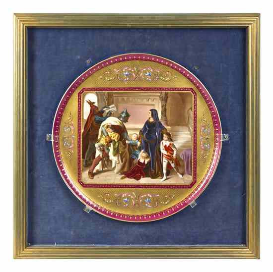 Appraisal: A Royal Vienna Porcelain Plaque of circular form Der Prinzenraub