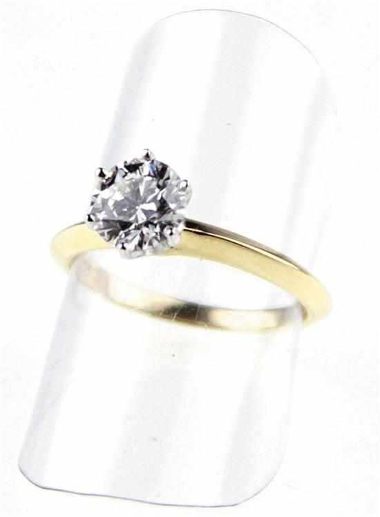 Appraisal: Tiffany Co solitaire diamond ring round brilliant-cut diamond ct color