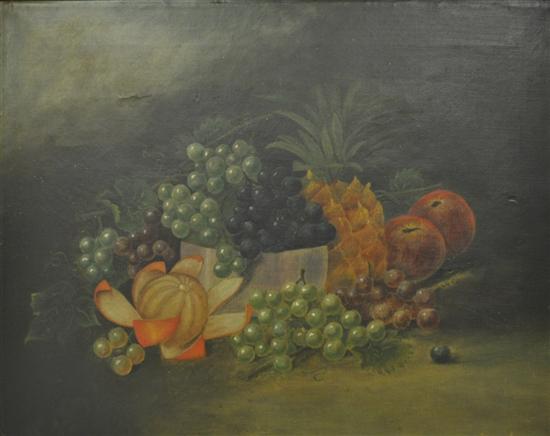 Appraisal: Naive still life th C American School oil on canvas