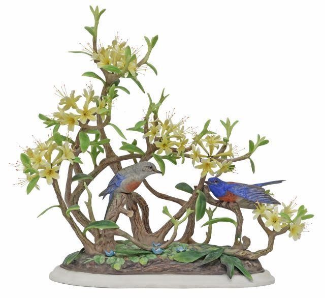 Appraisal: Boehm limited-edition porcelain sculpture Western Bluebirds numbered on base -