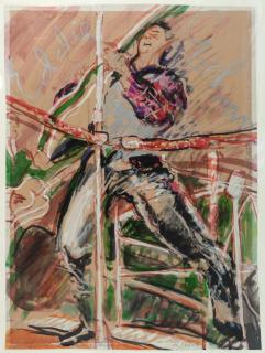 Appraisal: David Oxtoby British 'Eddie Cochran' mixed media on paper annotated