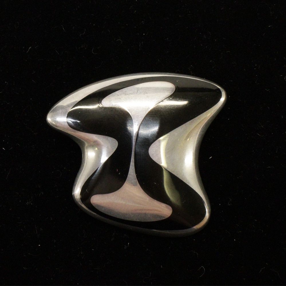 Appraisal: Georg Jensen Black Enamel Brooch Koppel Henning Koppel for Georg