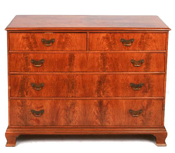 Appraisal: A George III style walnut chest fitted with two short