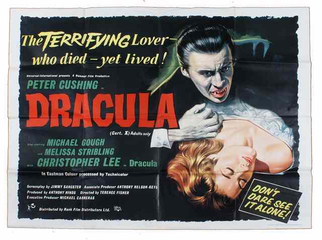 Appraisal: DRACULA Universal International horror starring Peter Cushing Christopher Lee British