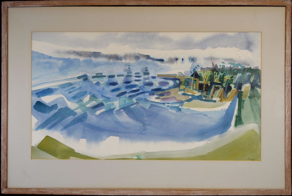 Appraisal: Raymond Rice Bay Watercolor Raymond Rice Bay th century Watercolor