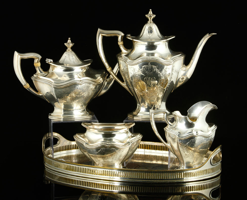 Appraisal: - Sterling Tea and Coffee Set Four piece tea and