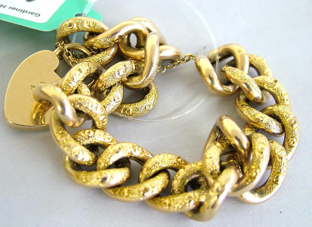 Appraisal: Antique gold curb bracelet