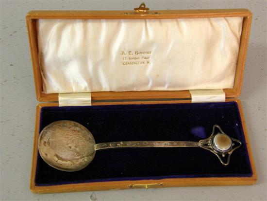 Appraisal: Edward VII Arts and crafts silver spoon the shaped finial