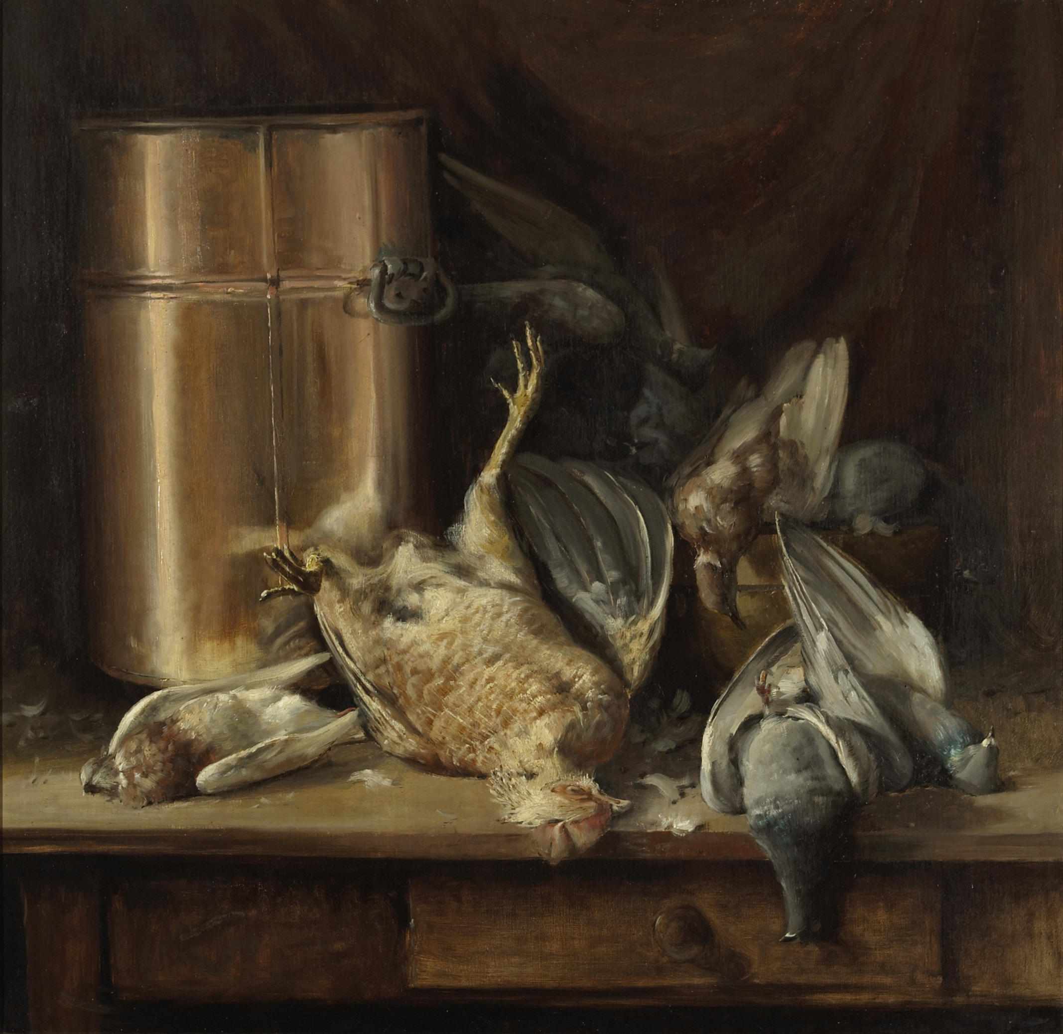 Appraisal: William Hubacek American - Still life with game birds and