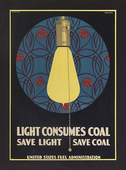 Appraisal: CLARENCE COLES PHILLIPS - LIGHT CONSUMES COAL Circa x inches