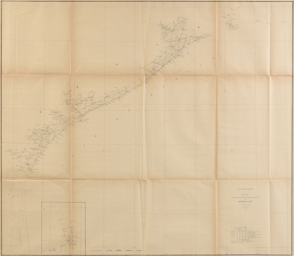 Appraisal: AN ANTIQUE RECONSTRUCTION ERA SURVEY MAP U S Coast Survey