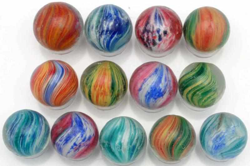 Appraisal: Lot of Onionskin Marbles All have some damage to their