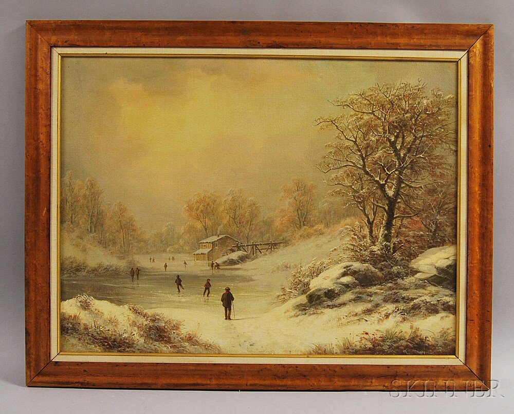 Appraisal: Joseph Morviller American - Winter Scene Signed l r Oil