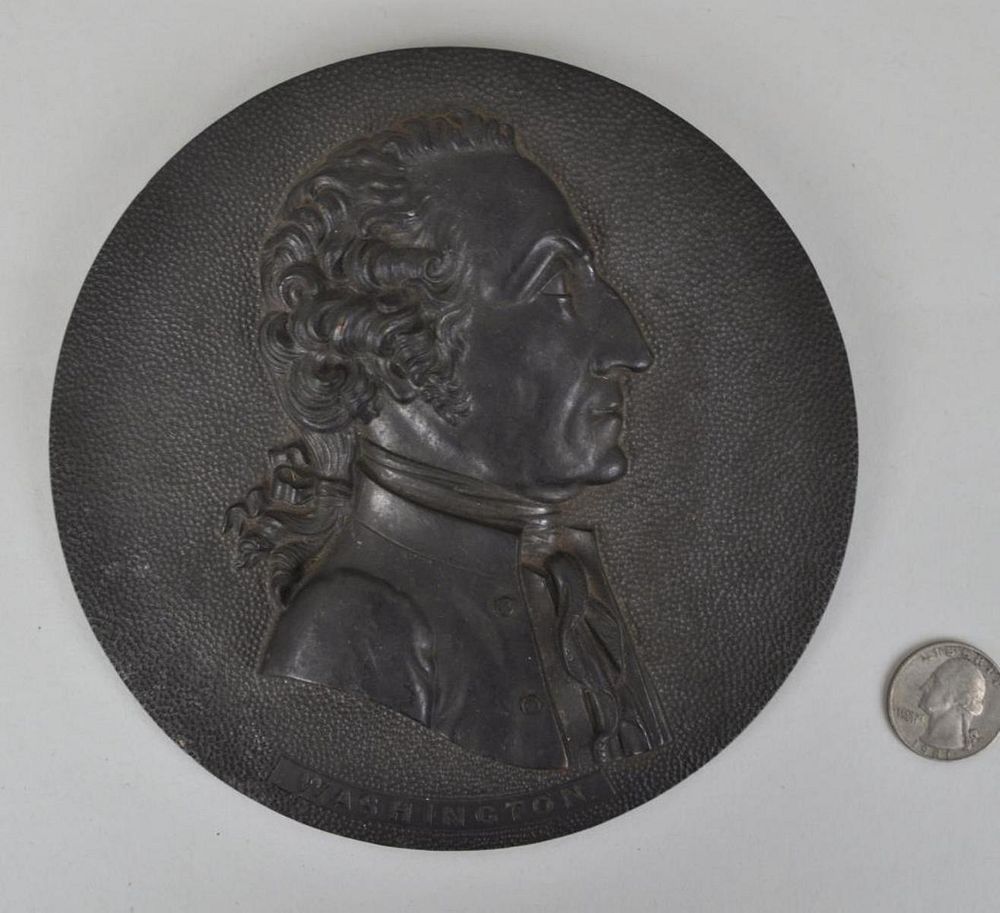 Appraisal: Bronze Relief Plaque of George Washington diameter Some light scuffing