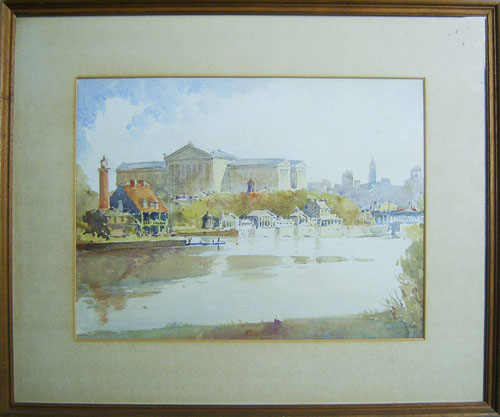 Appraisal: Watercolor of the Philadelphia Museum of Art x