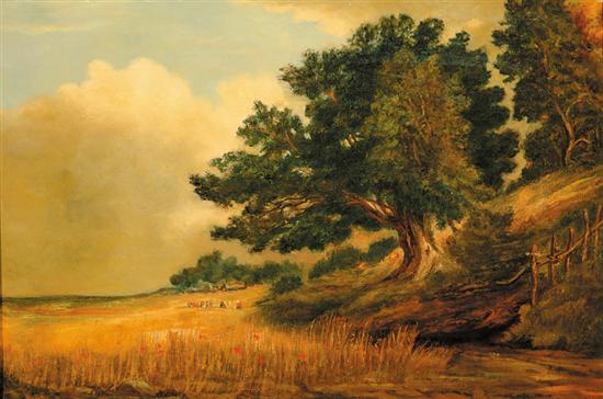 Appraisal: American school late th century ANCIENT OAK oil on canvas